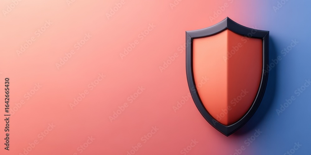Poster anonymous browsing cybersecurity concept. shield emblem on a gradient background representing securi
