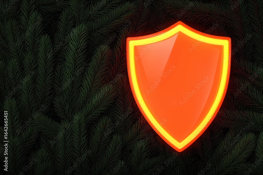 Poster anonymous browsing cybersecurity concept. vibrant shield design on a textured dark background.