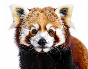 red panda isolated on white background 