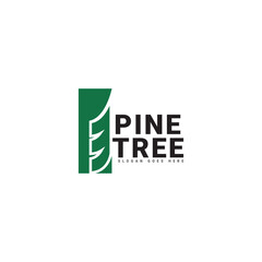 Simple Pine Tree Line Logo Template. Creative Minimalist Design Template. Symbol for Corporate Business Identity.