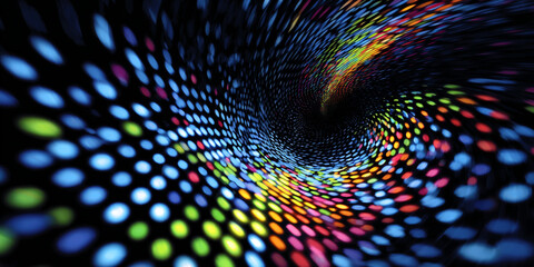 dynamic swirling dot abstract background, motion effect, vibrant multicolor, energetic and modern design, ideal for sports or music visuals