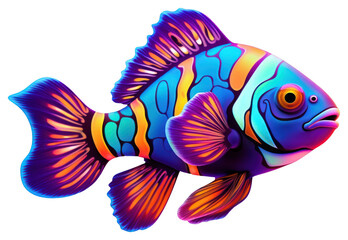 Fototapeta premium PNG Clown fish animal black background pomacentridae.
