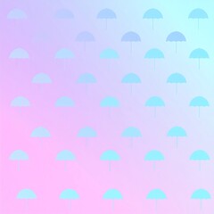 Delicate umbrella pattern on a pastel gradient background.