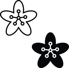 jasmine icon. jasmine sign for fragrance. jasmine flower sign. botanical beauty and floral themes. flat style.