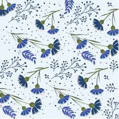 Elegant cornflower texture. Seamless floral design