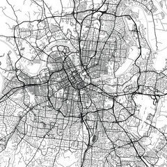 Naklejka premium Nashville City Map Art Print Sleek Urban Grid Wall Decor in Refined Monochrome with Modern Blueprint Aesthetic in White and Black. 