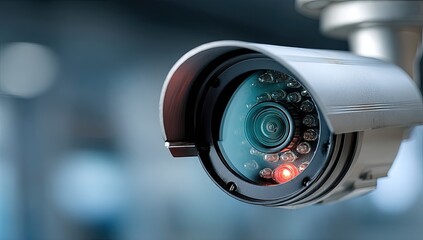 Close-up security camera, modern design