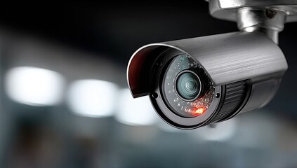 Security camera mounted in a building