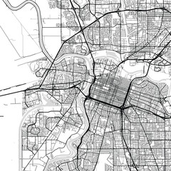 Obraz premium Sacramento City Map Art Print Sleek Urban Grid Designs in Refined Monochrome, Modern Blueprint Aesthetic, Minimalist Chic for the Modern Home, White and Black Series, Timeless Cartographic Style