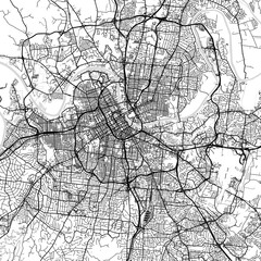 Obraz premium Nashville City Map Art Print Sleek Urban Grid Wall Decor in Refined Monochrome with Modern Blueprint Aesthetic in White and Black. 