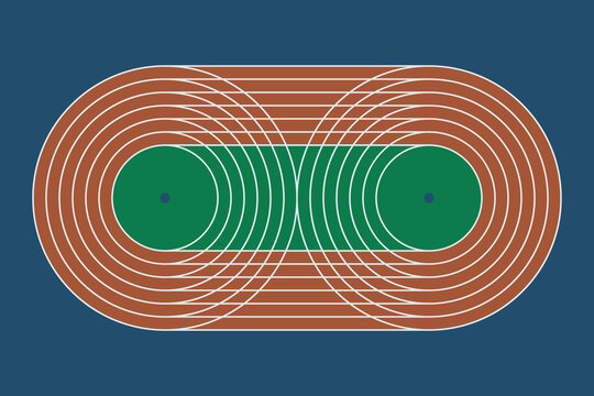 Athletics stadium in form of vinyl records