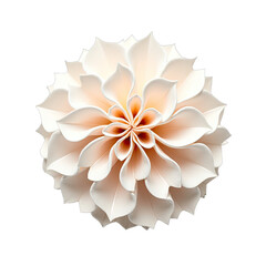 Ornate, light peach-colored flower design.
