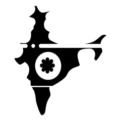 map of india glyph icon vector