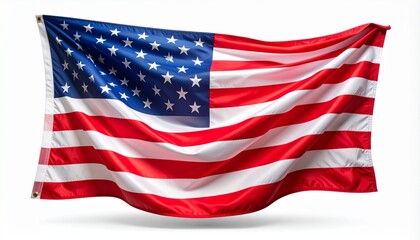 Obraz premium Waving Fabric United States National Flag Featuring Stripes and Stars