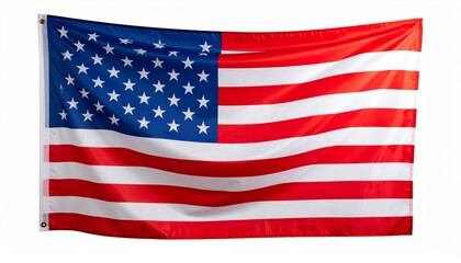 Obraz premium Patriotic Fabric American Flag with Stars and Stripes, a National Symbol