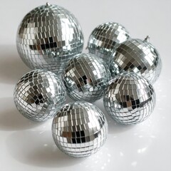 Shiny disco balls grouped