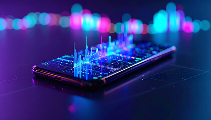 Smartphone Data Visualization: Abstract Technology Display