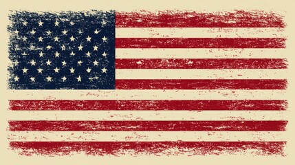 Vintage united states flag illustration