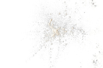 white powder particle isolated on transparent background