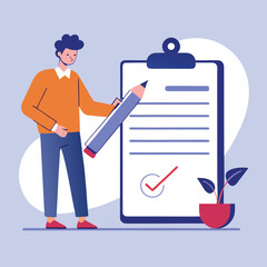 Legal Document Signing Process &ndash; Flat Design Vector Graphic