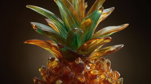 Abstract glass pineapple sculpture - Powered by Adobe
