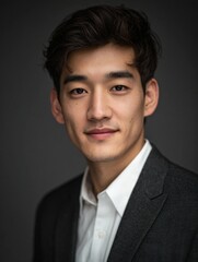Professional Portrait of a Young Man in Gray Suit
