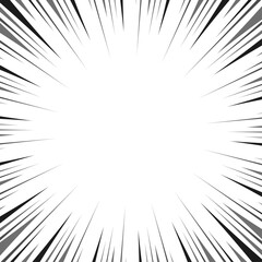 Naklejka premium 集中線の背景、漫画表現、フレーム、グレースケール、正方形サイズ