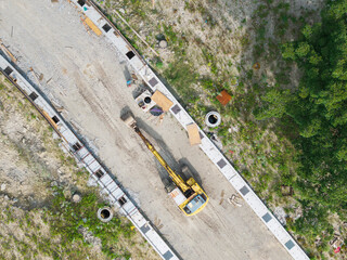 New town infrastructure development aerial view