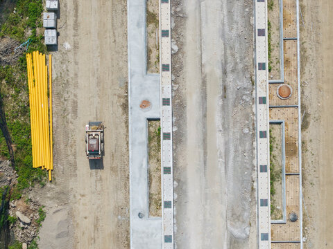 Aerial New Town Infrastructure Development Construction