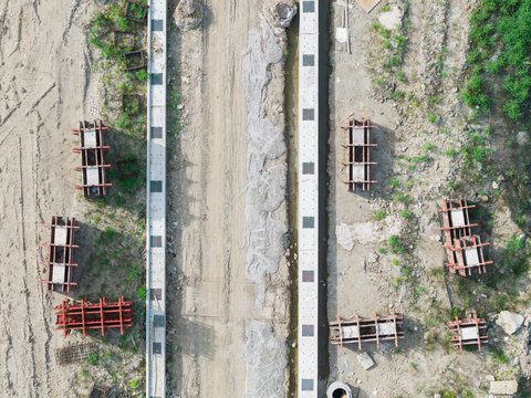 New town infrastructure development construction site