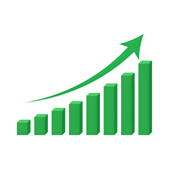 business graph with arrow