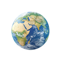 A minimalist Earth globe illustration with clear country borders isolate on transparent background