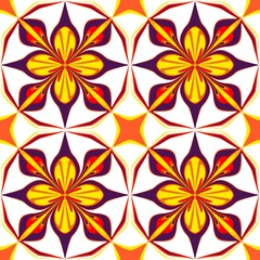 Seamless pattern with dark blue glazed tiles