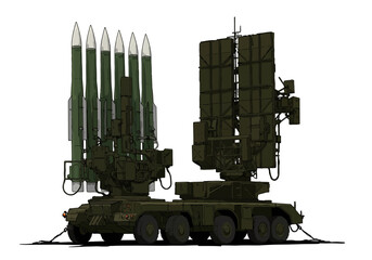Mobile Missile Launcher and Radar System with Multiple Rockets