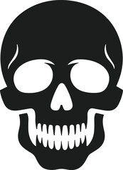 Simple Skull Silhouette – Halloween Horror Vector Illustration