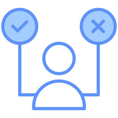 Decision Outline Blue Color Icon