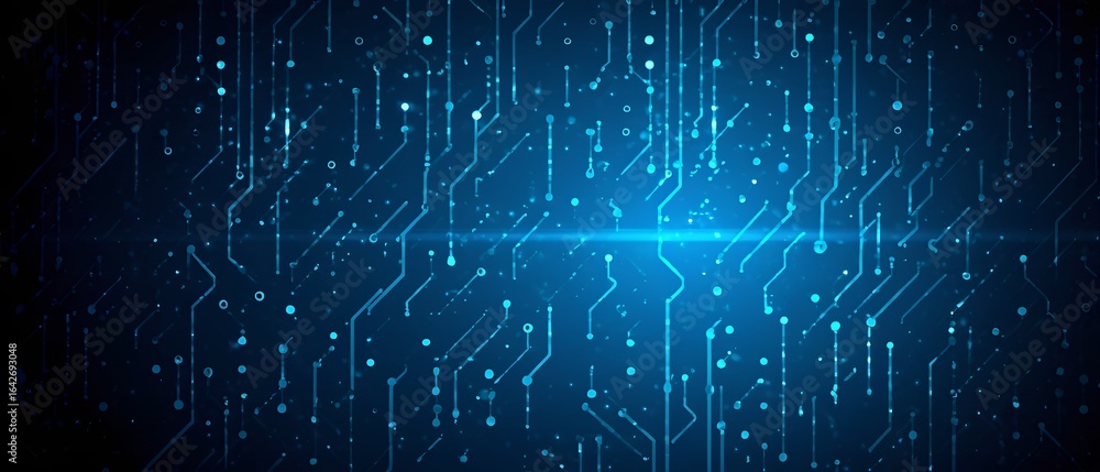 Poster digital circuit patterns abstract technology visual art dark blue background high-tech environment m