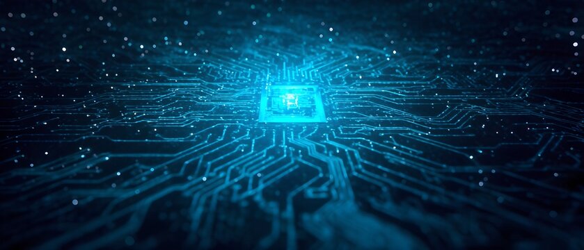 Exploring digital evolution microchip technology virtual realm visual art futuristic environment abstract perspective innovation