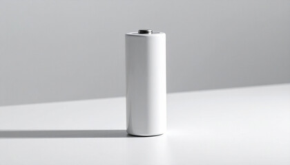 Single AA Battery on Clean White Surface — A Minimal and Functional Energy Concept