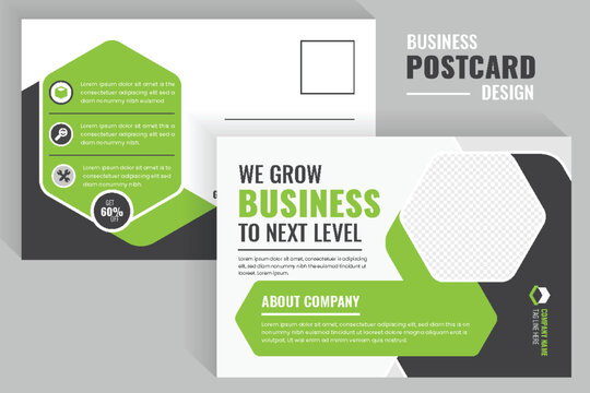 green color Business Corporate company Marketing Postcard mailer template