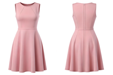 Elegant pink A-line sleeveless dress perfect for any occasion, showcasing modern style and sophisticated flair.