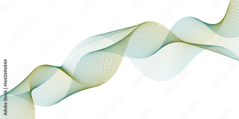 Poster a vibrant and dynamic abstract design featuring colorful wave elements with stylized digital frequen