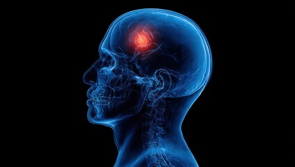 3D anatomical illustration of brain