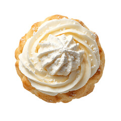 A profiterole isolated on a white background