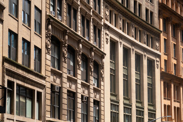 Beige building facades at Manhattan New York City