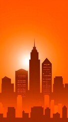 Fototapeta premium Silhouette city at sunset