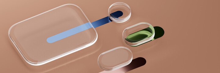 Liquid Glass Style Abstract in Mocha Mousse Palette – 3D Render