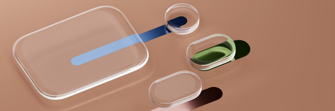 Liquid Glass Style Abstract in Mocha Mousse Palette &ndash; 3D Render
