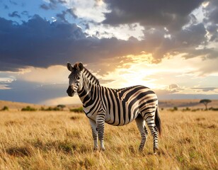 Naklejka premium Zebra in Natural Habitat