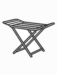Vector Illustration of Foldable Clothes Drying Rack on Transparent Background